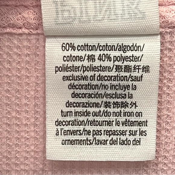 PINK VICTORIA’S SECRET Waffle Knit Long Sleeve Top - Picture 5 of 7